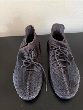 Yeezy Men's Black Knit Lace-Up Athletic Sneakers